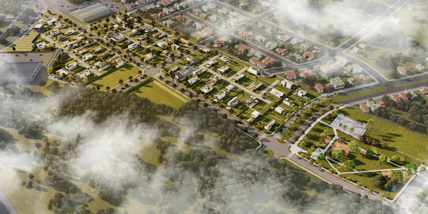 Vista aérea do bairro Las Casas