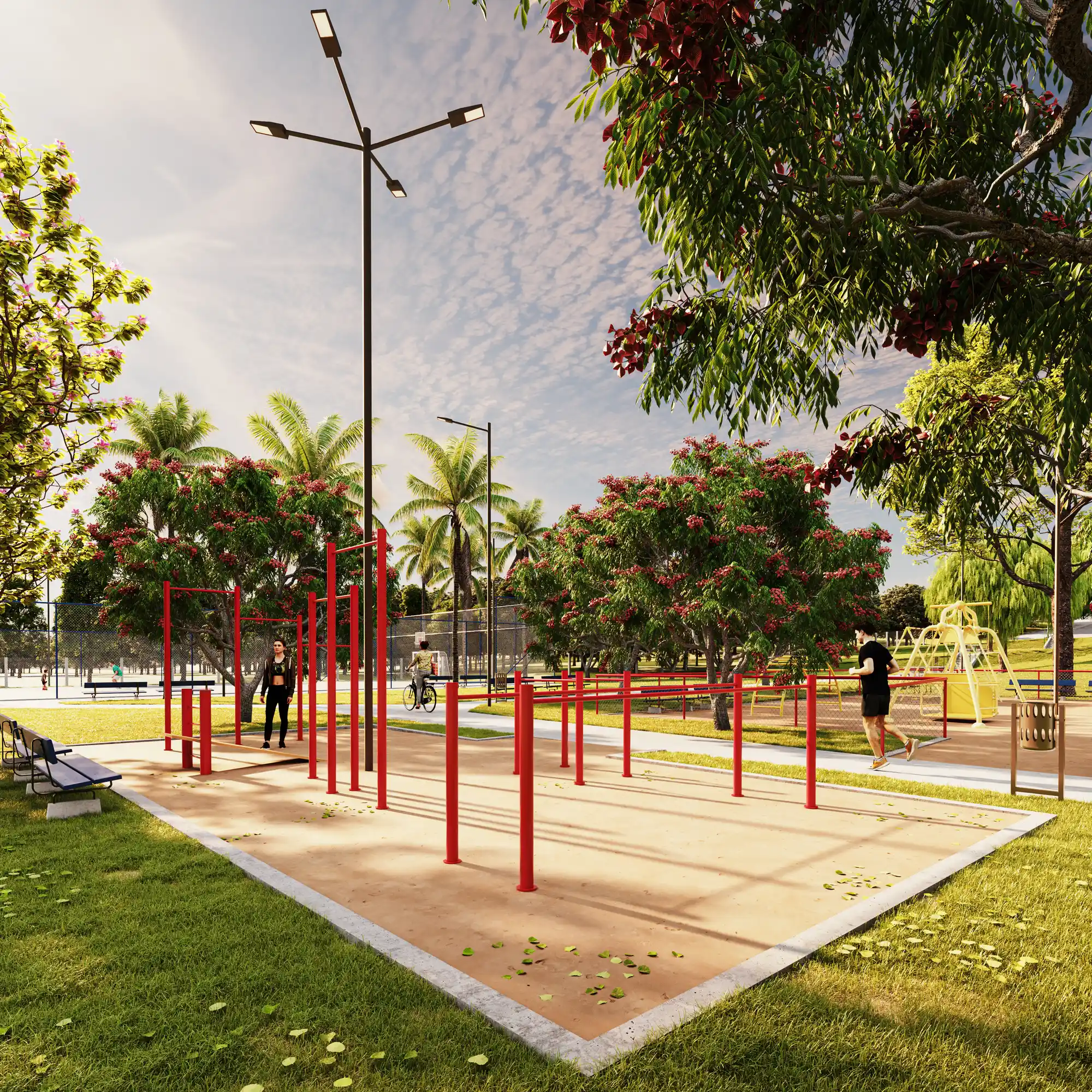 Espaço movimento e ginástica na Praça Las Casas