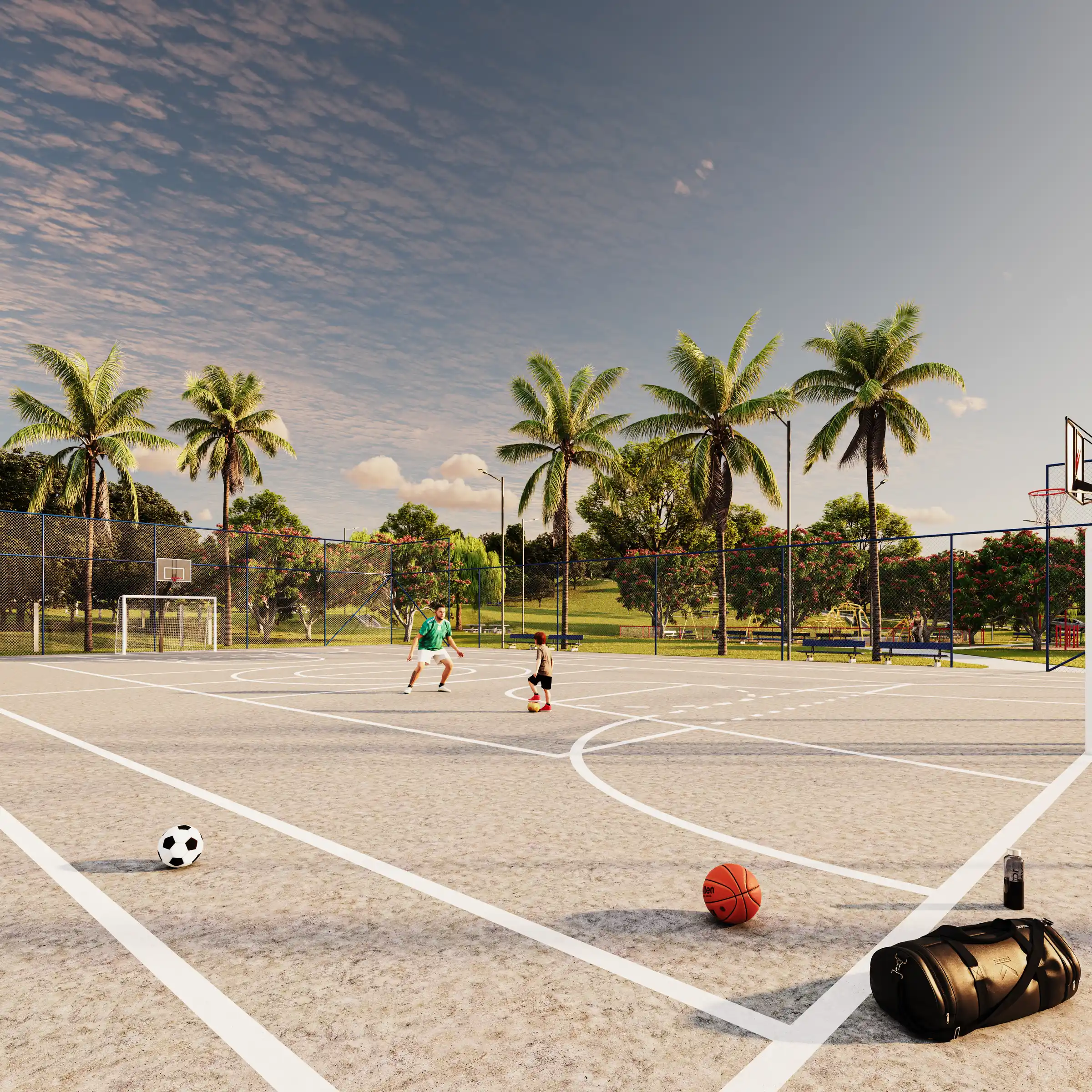 Quadra poliesportiva na Praça Las Casas